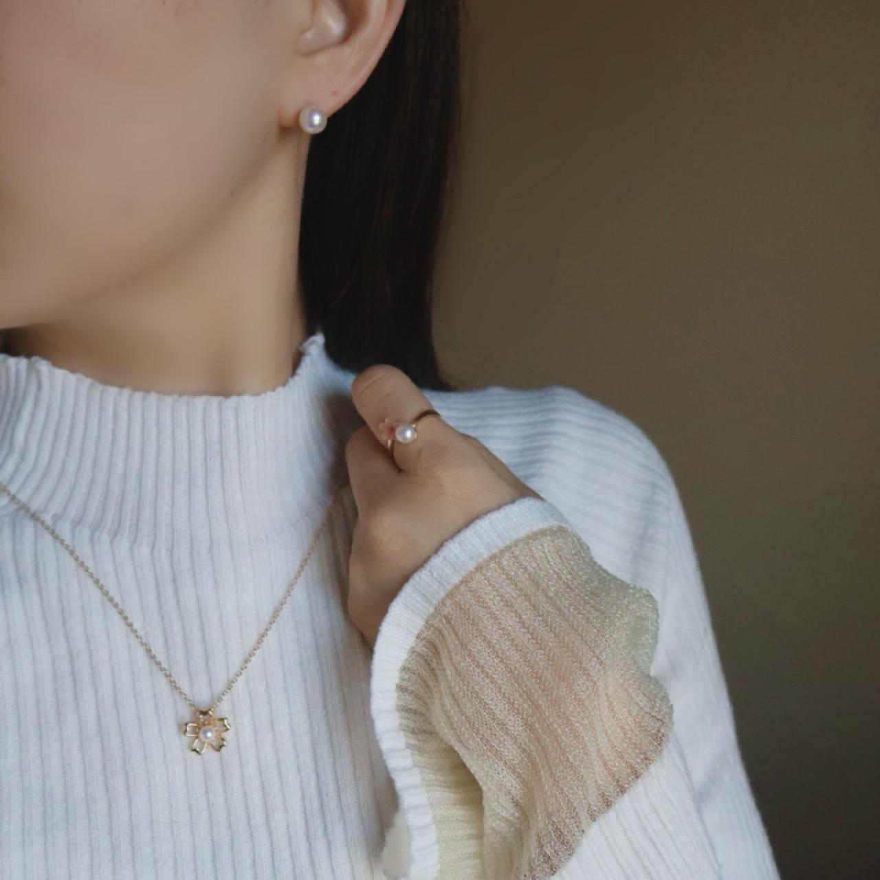 【色が選べる】ピンク ホワイト 淡水パール 桜 ネックレス 14kgf 金属アレルギー 誕生日 プレゼント フォーマル | 11枚目