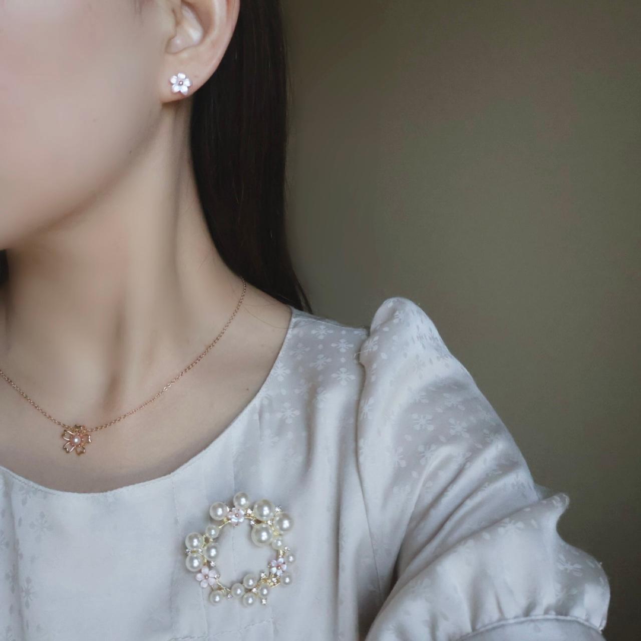 【色が選べる】ピンク ホワイト 淡水パール 桜 ネックレス 14kgf 金属アレルギー 誕生日 プレゼント フォーマル | 12枚目