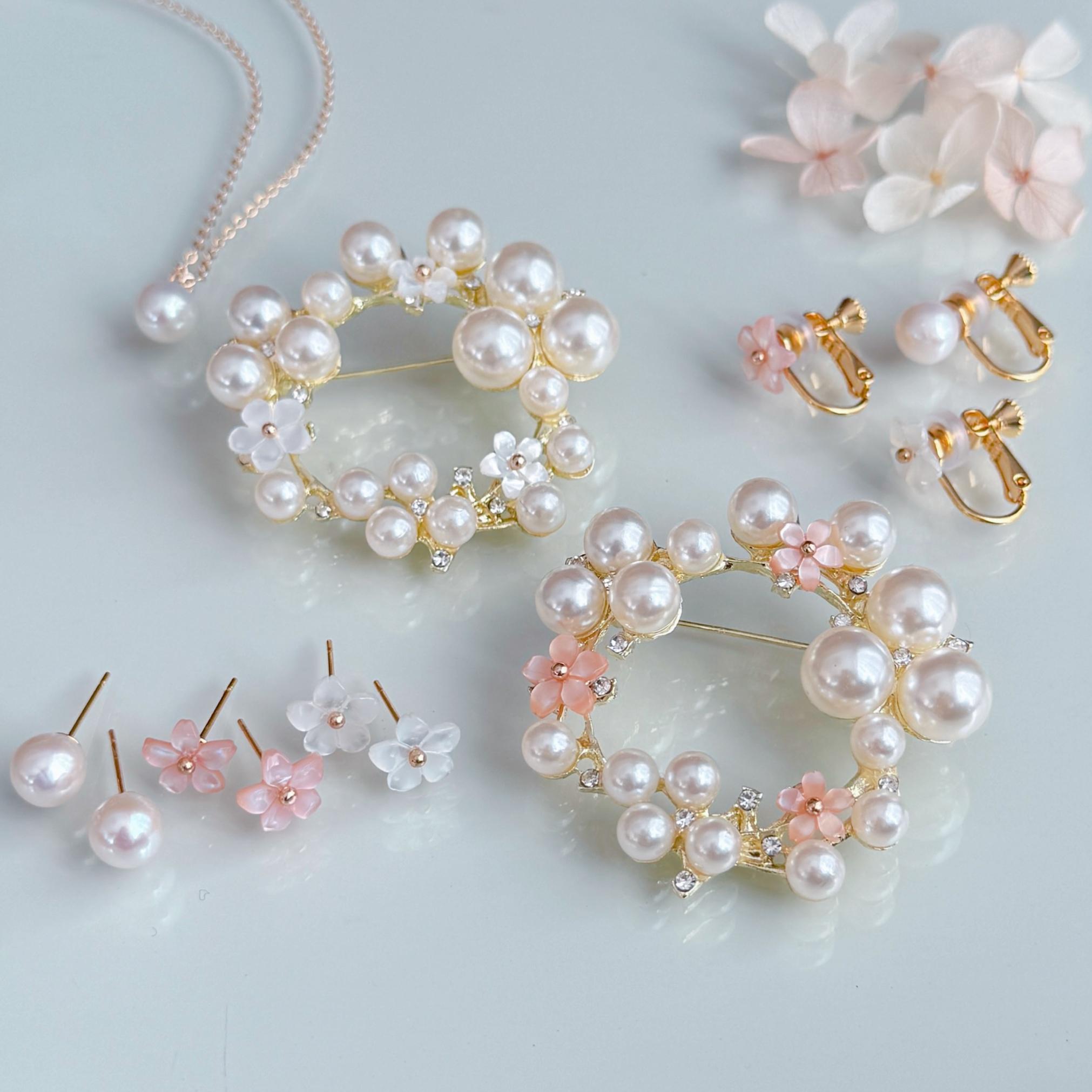 【色が選べる】ピンク ホワイト 淡水パール 桜 ネックレス 14kgf 金属アレルギー 誕生日 プレゼント フォーマル | 13枚目