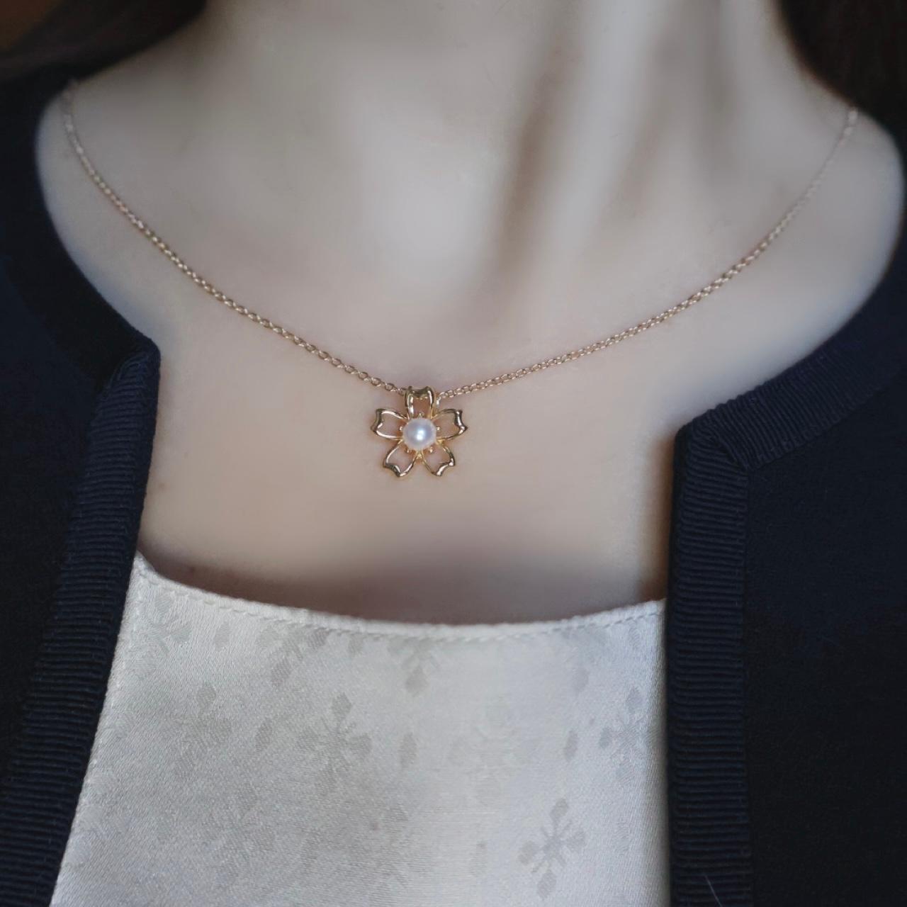 【色が選べる】ピンク ホワイト 淡水パール 桜 ネックレス 14kgf 金属アレルギー 誕生日 プレゼント フォーマル | 6枚目