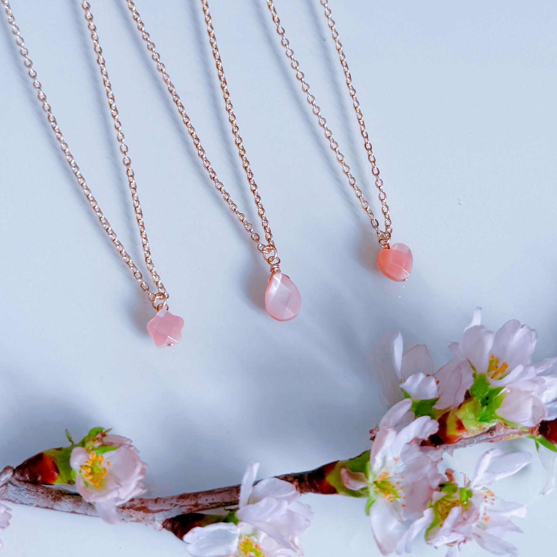 【モチーフが選べる】ピンク シェル 桜色 ネックレス 14kgf 金属アレルギー 誕生日 プレゼント  ギフト1枚目の画像