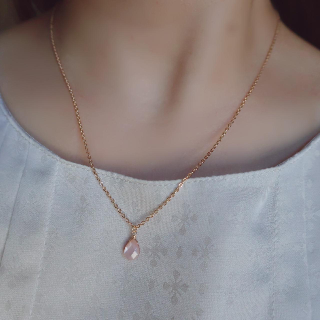 【モチーフが選べる】ピンク シェル 桜色 ネックレス 14kgf 金属アレルギー 誕生日 プレゼント  ギフト | 2枚目