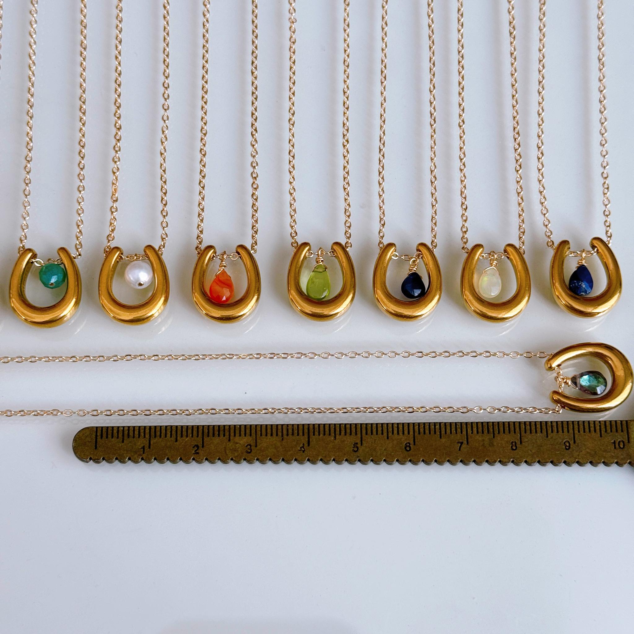 選べる誕生石 × ホースシュー ネックレス 14kgf  サージカルステンレス　午年 馬蹄 誕生日 プレゼント ギフト | 11枚目