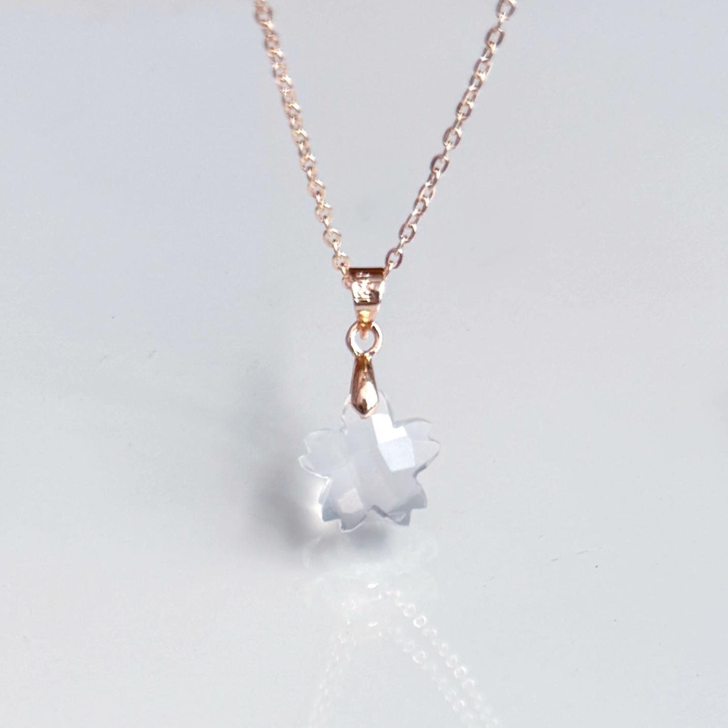 天然石 桜 ネックレス 14kgf アイスクォーツ 金属アレルギー 対応 誕生日 プレゼント ギフト 桜モチーフ | 8枚目