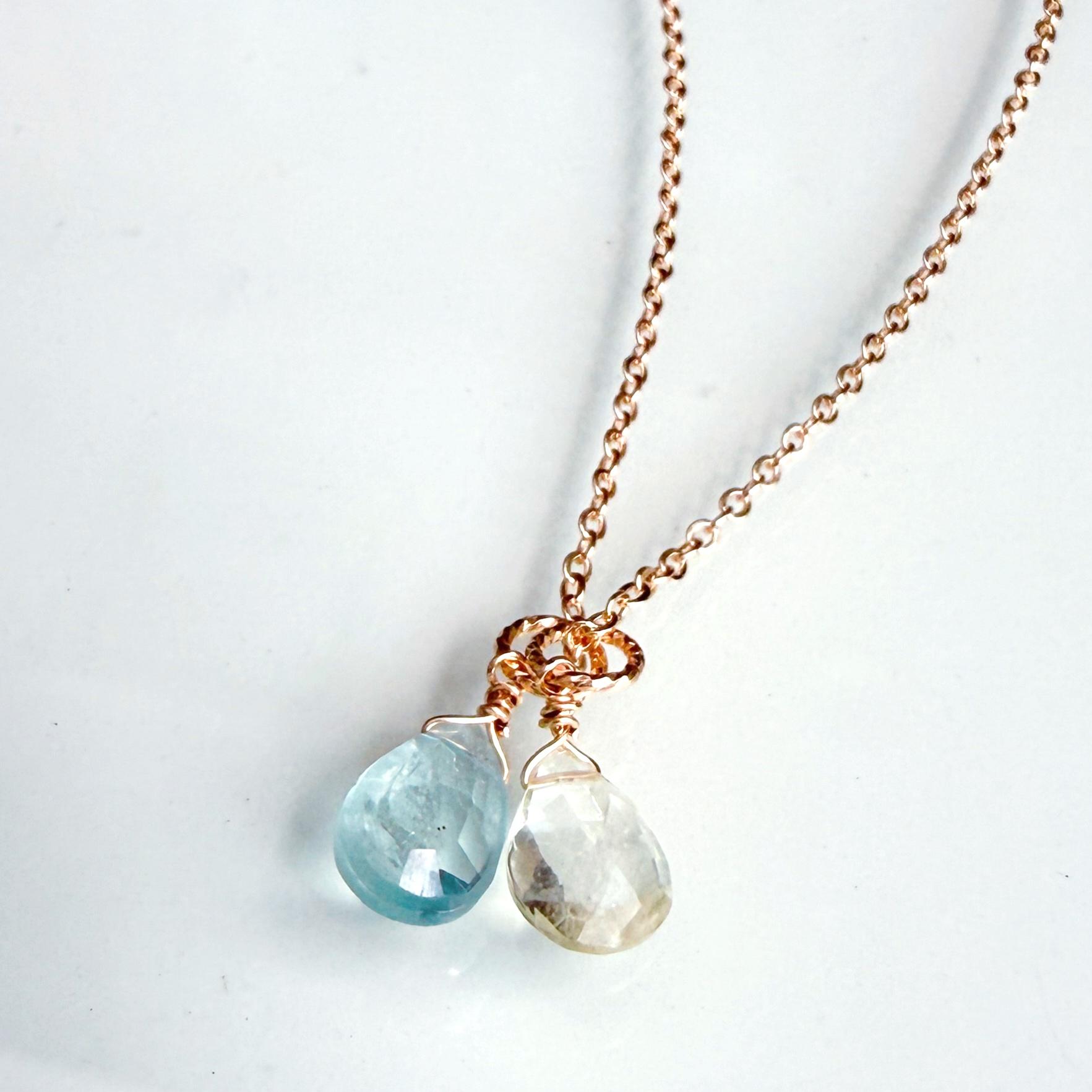 【4wayで大活躍】春カラー 水色 イエロー アクアマリン ヘリオドール ネックレス 14kgf 春色 金属アレルギー | 6枚目