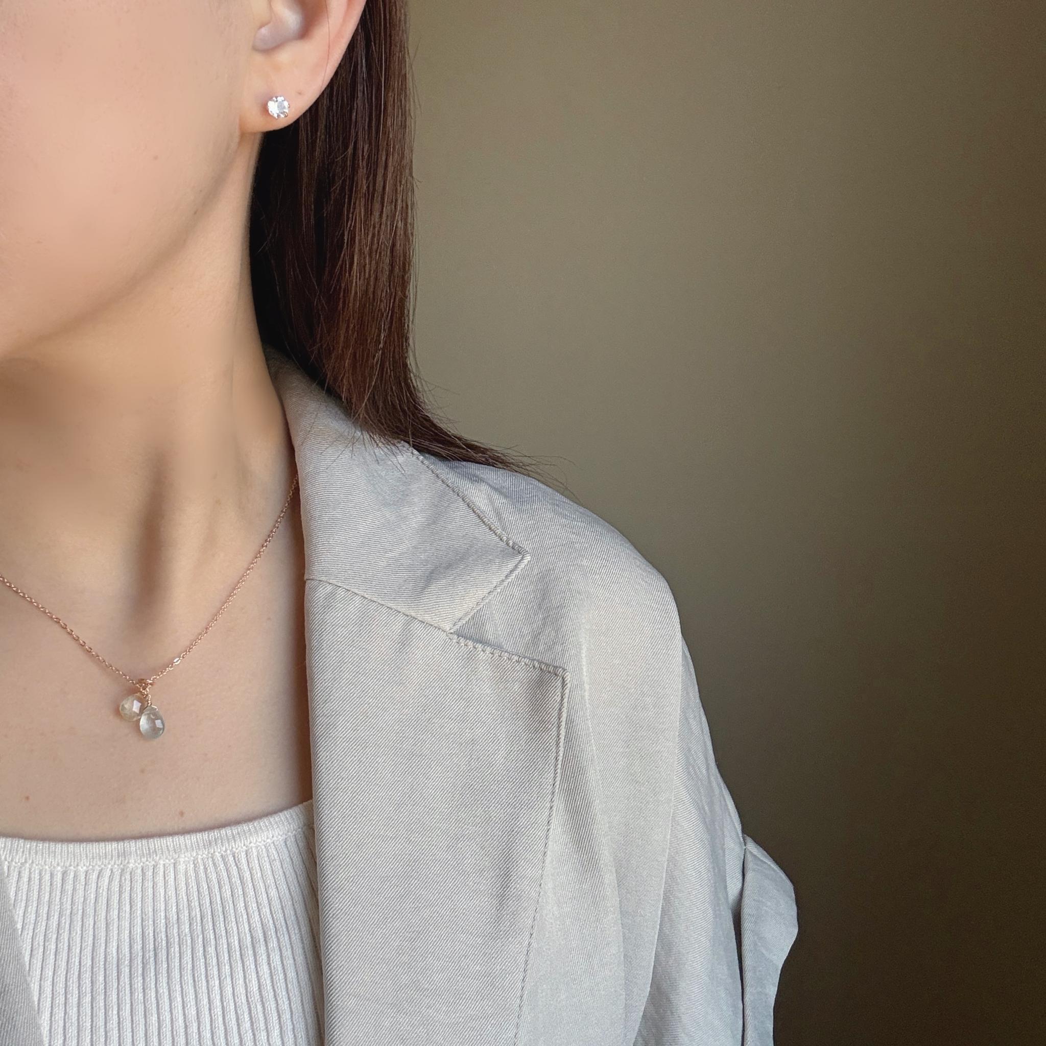 【4wayで大活躍】春カラー 水色 イエロー アクアマリン ヘリオドール ネックレス 14kgf 春色 金属アレルギー | 7枚目