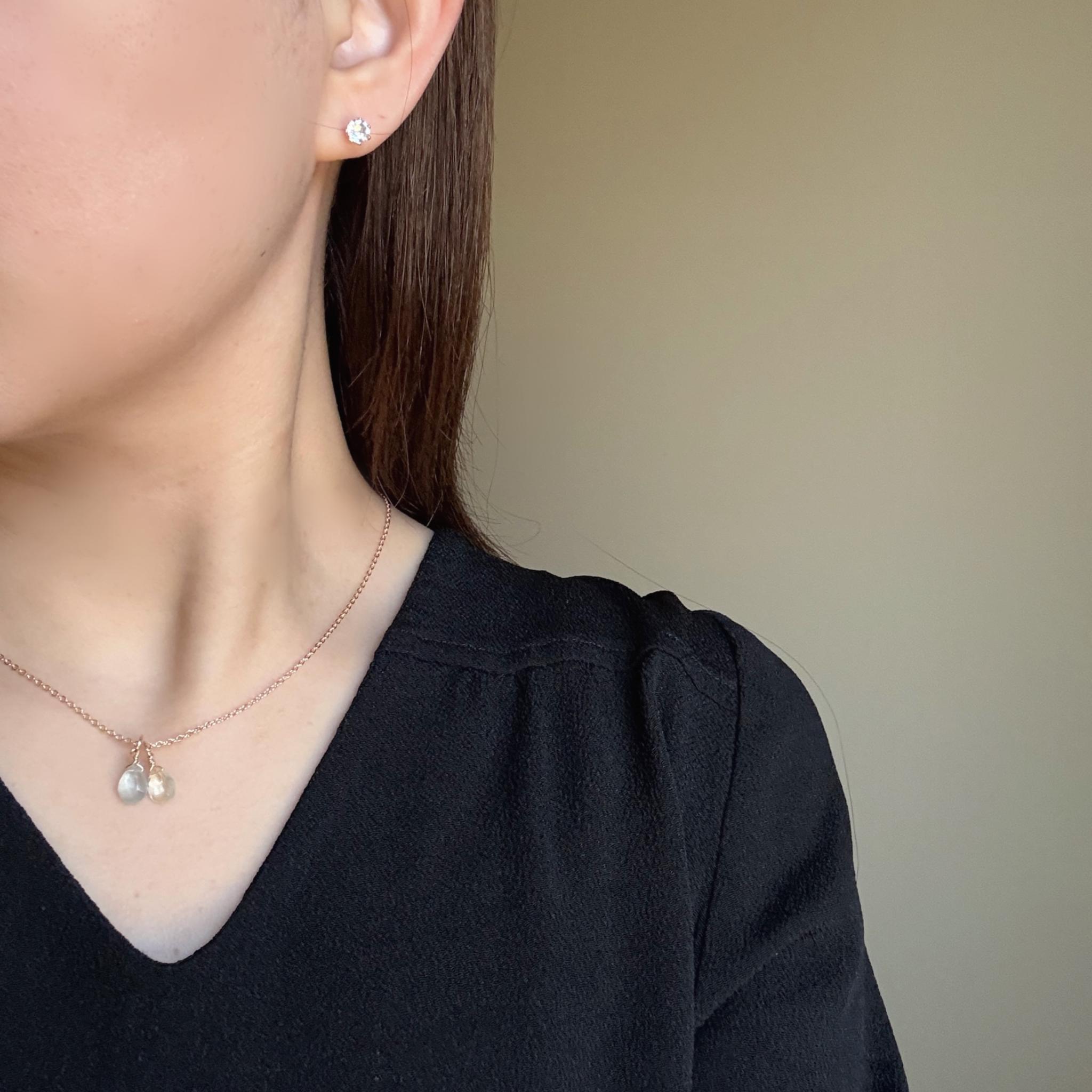 【4wayで大活躍】春カラー 水色 イエロー アクアマリン ヘリオドール ネックレス 14kgf 春色 金属アレルギー | 8枚目