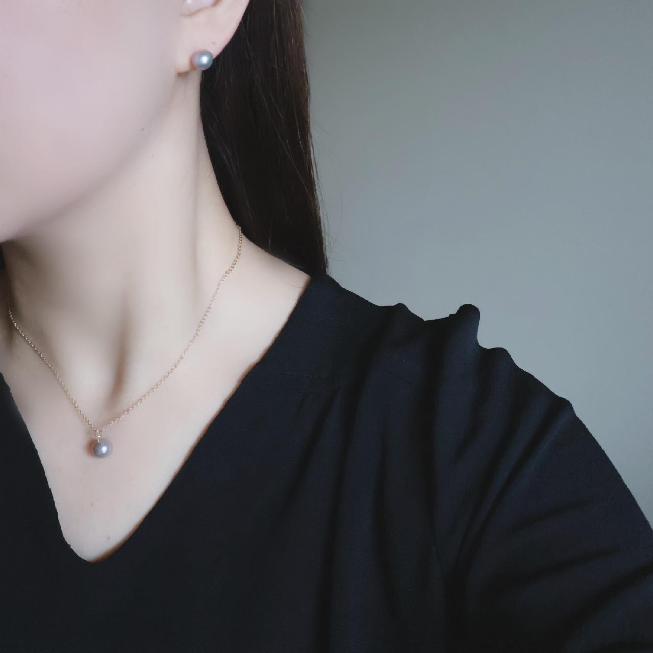 パープルグレー 淡水パール ネックレス 14kgf  金属アレルギー対応　誕生日 プレゼント クリスマス ギフト 秋冬 | 4枚目