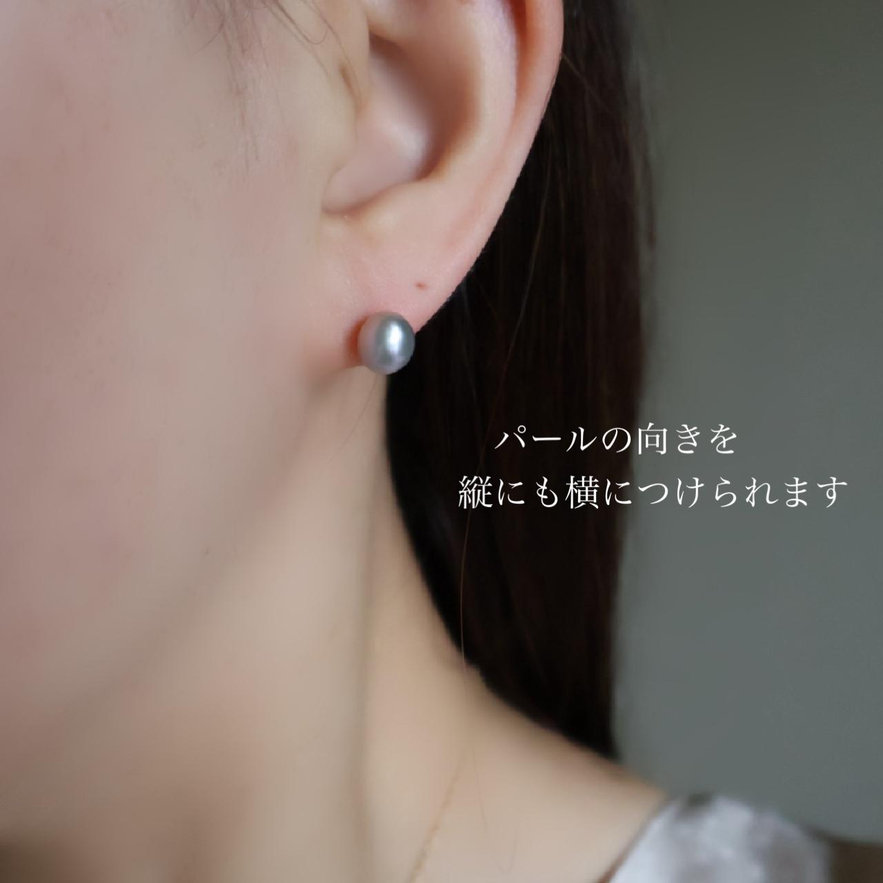 パープルグレー 淡水パール ピアス イヤリング 14kgf  金属アレルギー対応　誕生日 プレゼント クリスマス ギフト | 3枚目