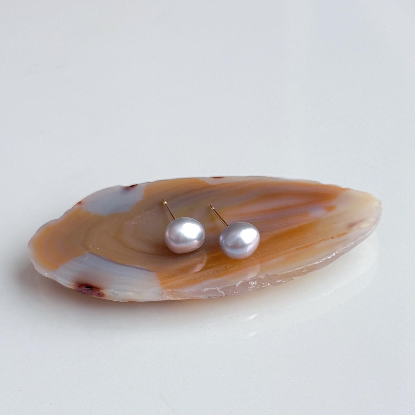 パープルグレー 淡水パール ピアス イヤリング 14kgf  金属アレルギー対応　誕生日 プレゼント クリスマス ギフト | 4枚目