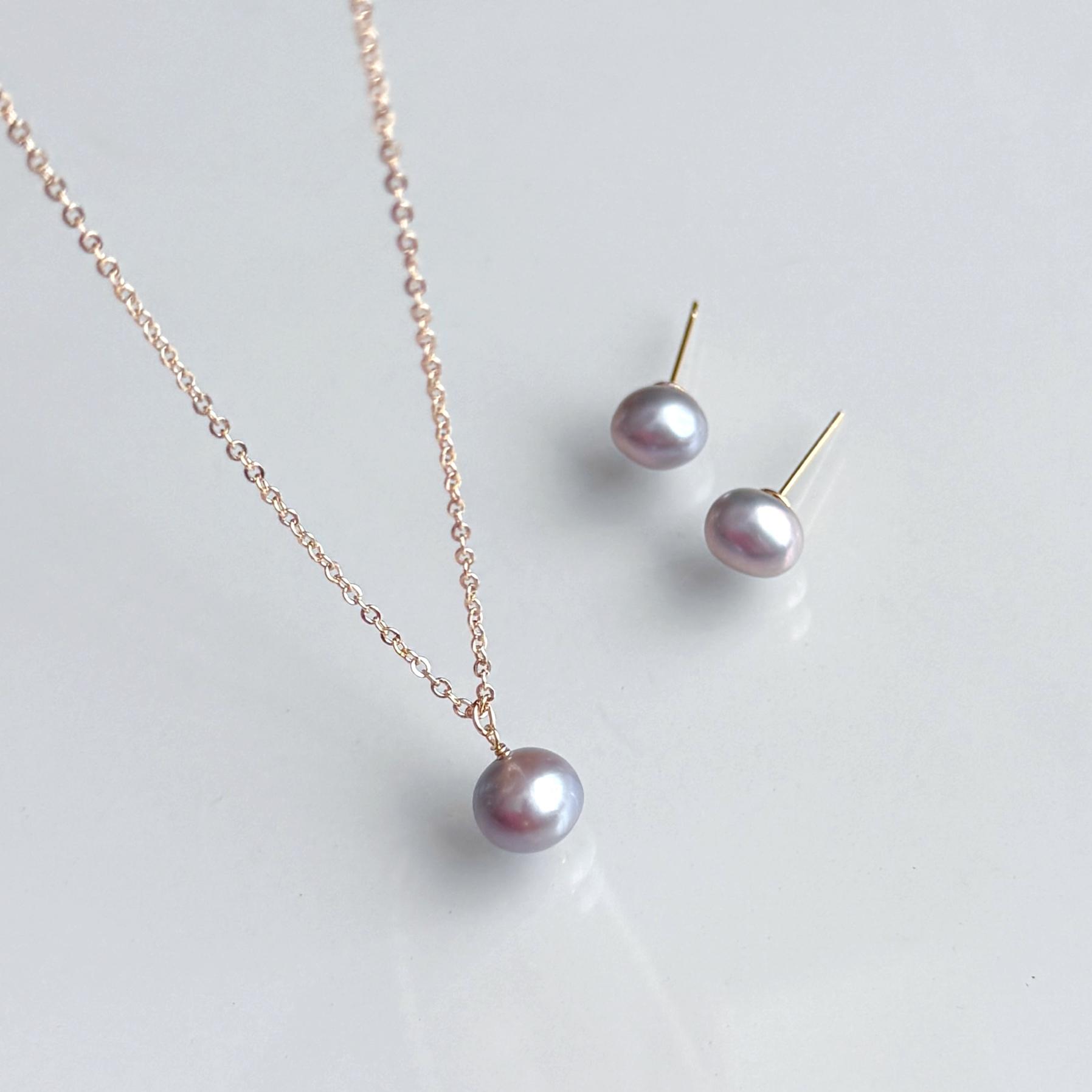 パープルグレー 淡水パール ピアス イヤリング 14kgf  金属アレルギー対応　誕生日 プレゼント クリスマス ギフト | 7枚目