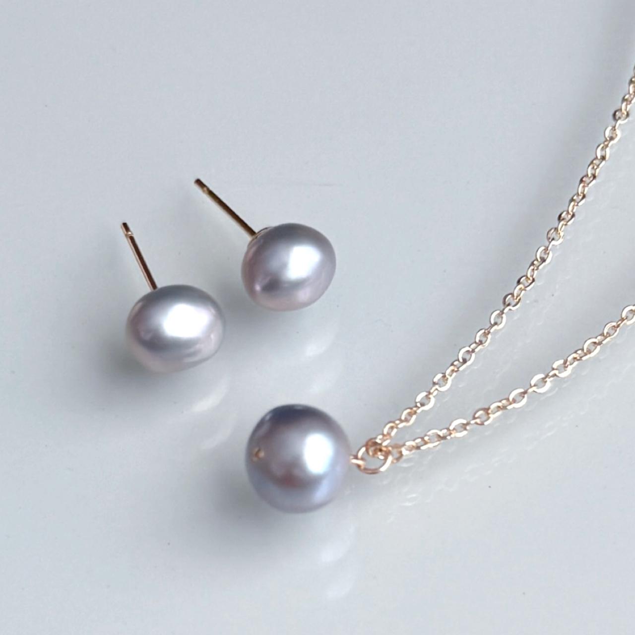 パープルグレー 淡水パール ピアス イヤリング 14kgf  金属アレルギー対応　誕生日 プレゼント クリスマス ギフト | 9枚目