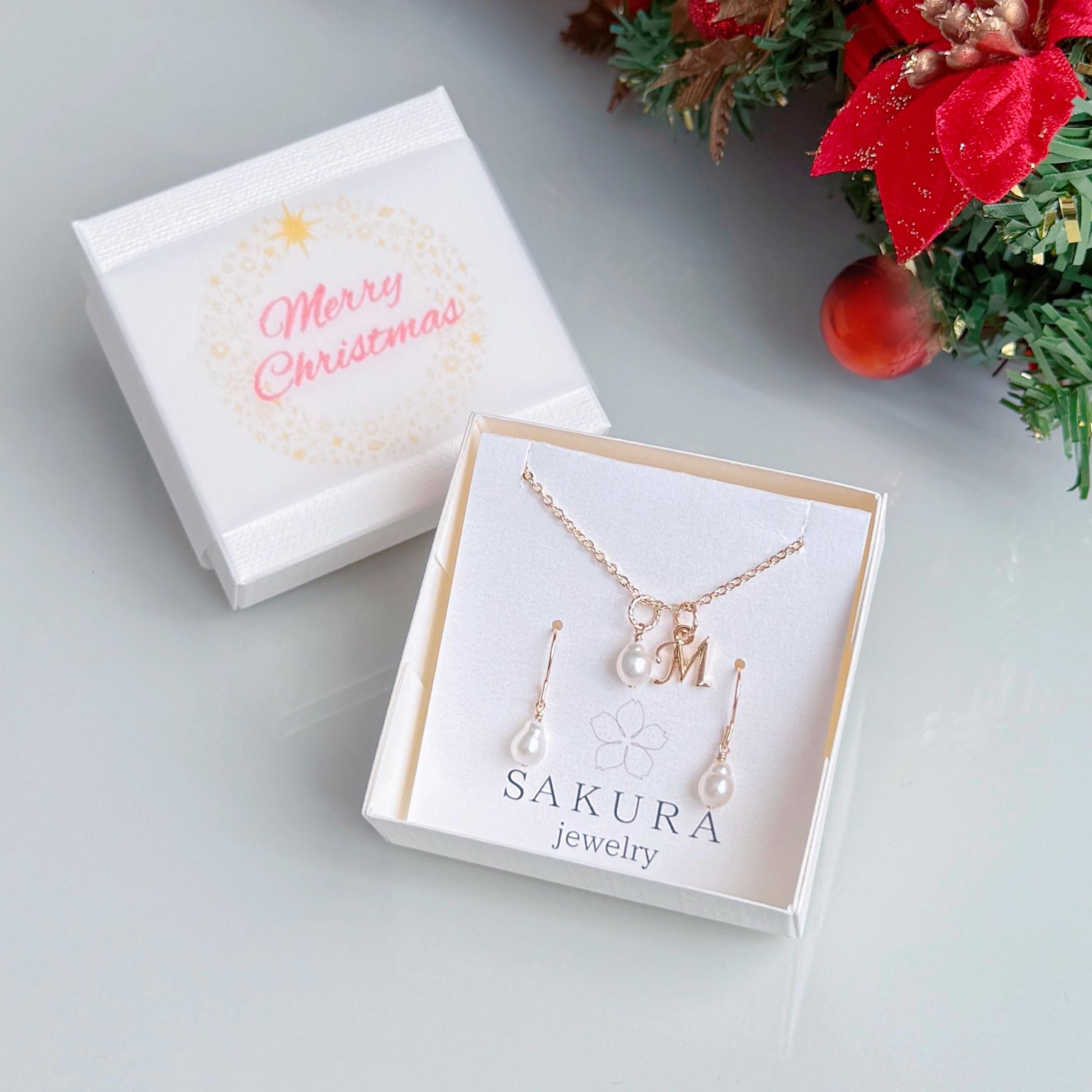 【選べるイニシャル】淡水パール 3way プチ ネックレス ピアス イヤリング セット 早割 クリスマス ギフト 誕生日 | 15枚目