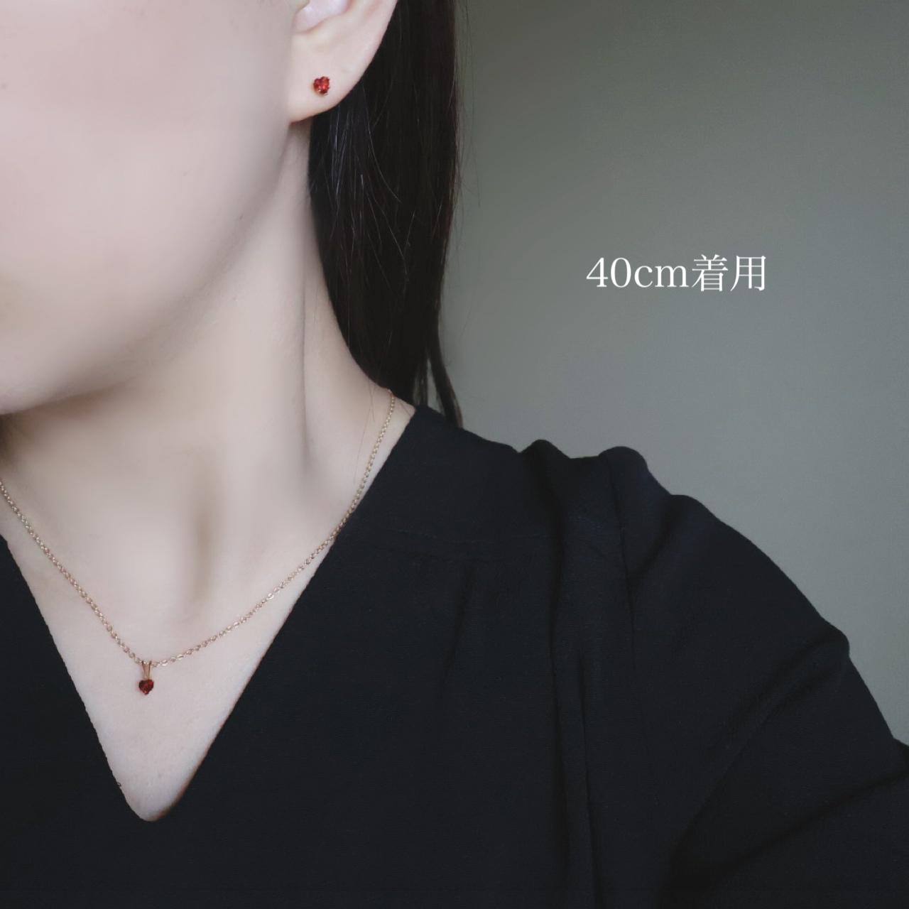 《1月誕生石》秋色 ガーネット 大人 ハート プチ ネックレス  金属アレルギー 14kgf プレゼント 誕生日 ギフト | 4枚目