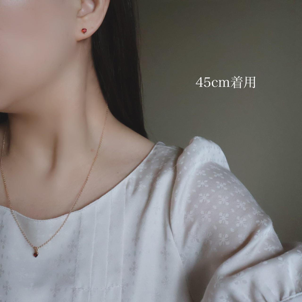 《1月誕生石》秋色 ガーネット 大人 ハート プチ ネックレス  金属アレルギー 14kgf プレゼント 誕生日 ギフト | 6枚目