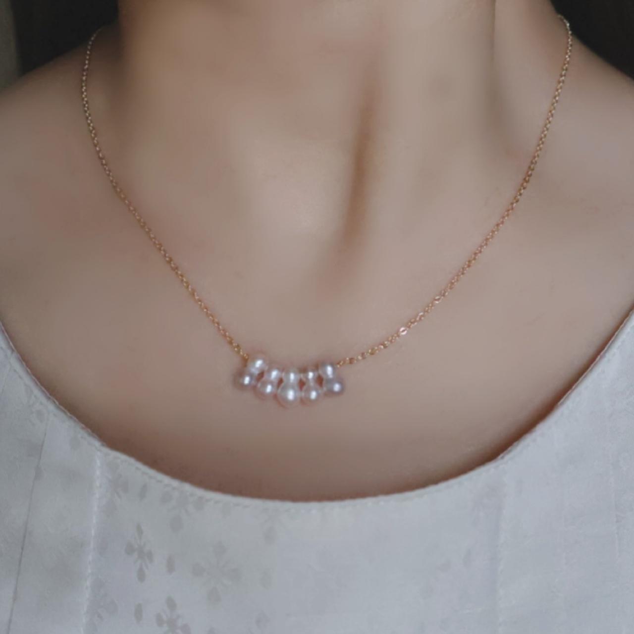 寄り添う ツインパール 大人 雪だるま 淡水パール ネックレス 14kgf クリスマス 誕生日 プレゼント ギフト 冬 | 6枚目