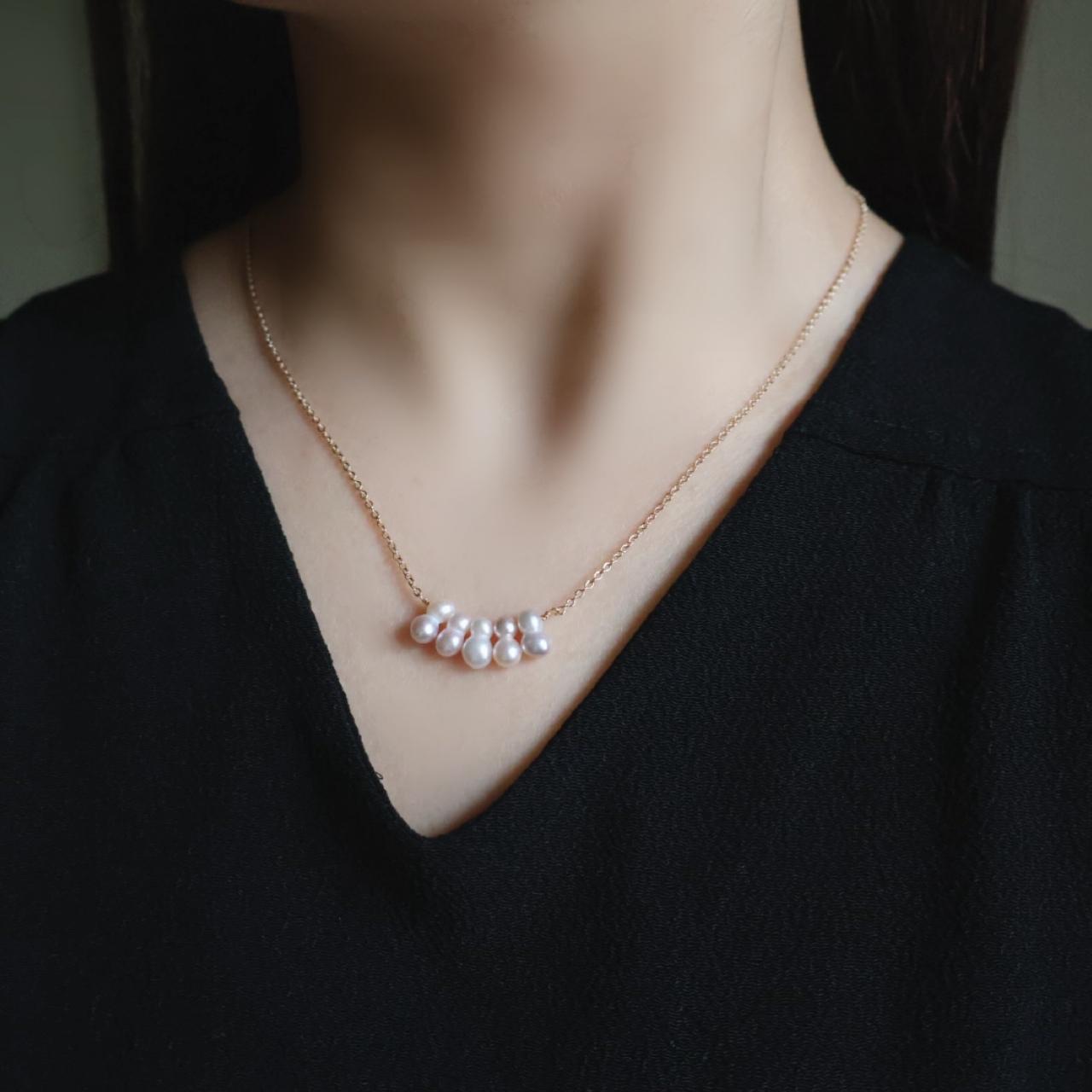 寄り添う ツインパール 大人 雪だるま 淡水パール ネックレス 14kgf クリスマス 誕生日 プレゼント ギフト 冬 | 8枚目