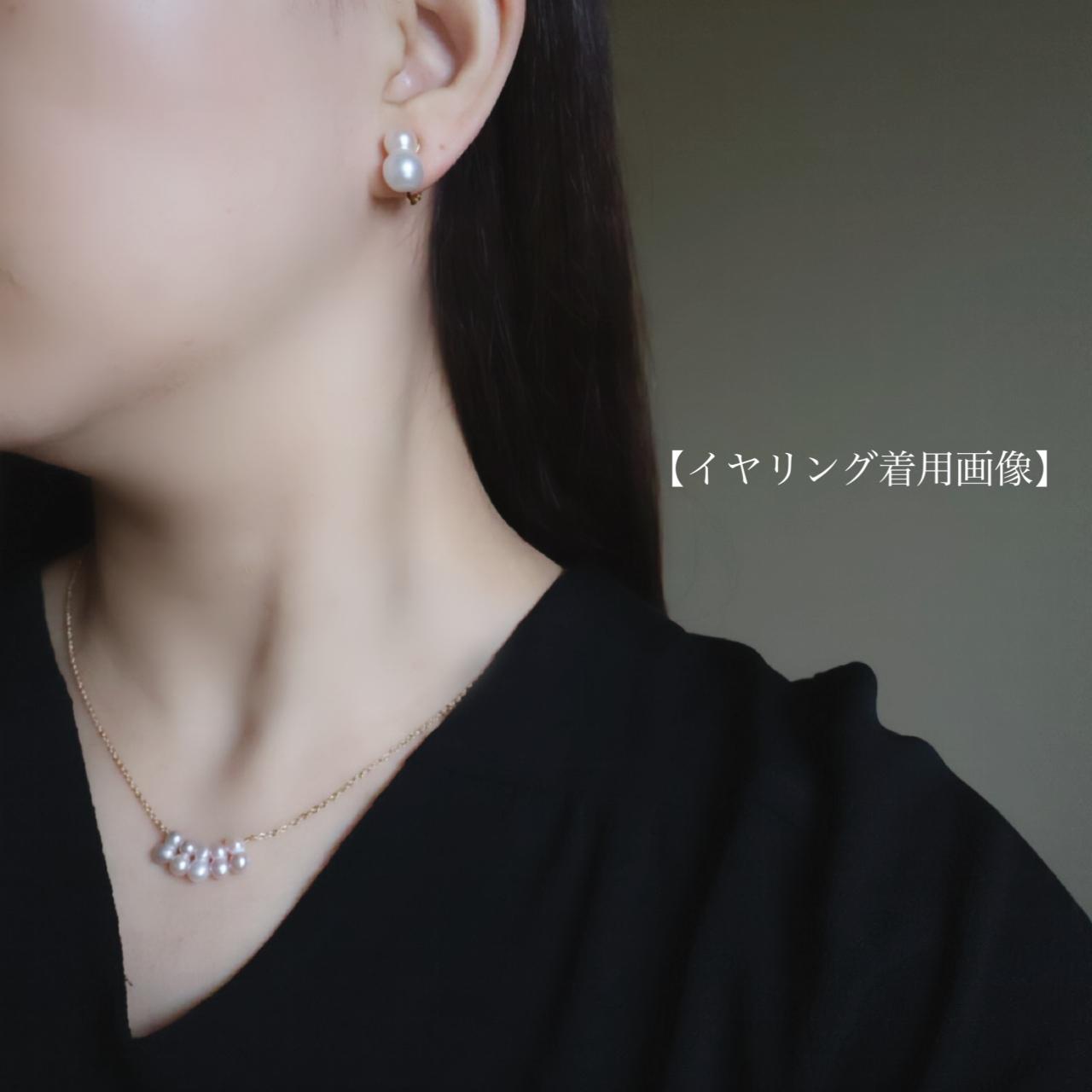 【選べるパール】寄り添う ツインパール 大人 雪だるま 淡水パール ピアス イヤリング 14kgf クリスマス 誕生日 | 9枚目