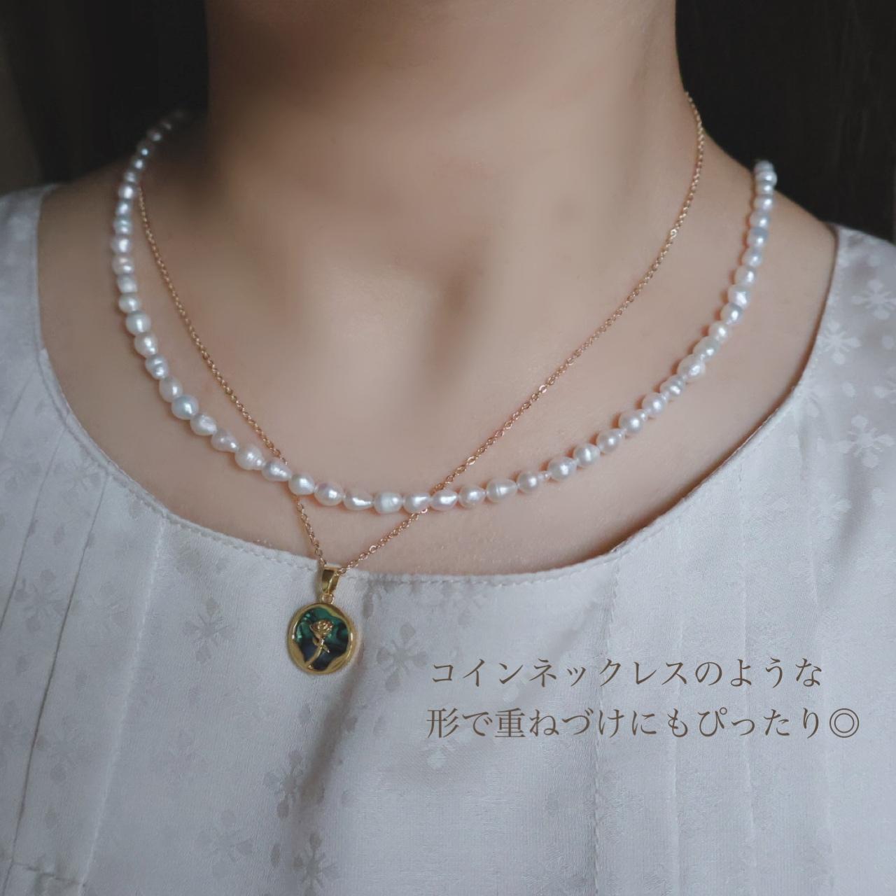 【選べるカラー】アバロンシェル ホワイトシェル 大人 上品 薔薇モチーフ ネックレス  誕生日 クリスマス プレゼント | 5枚目
