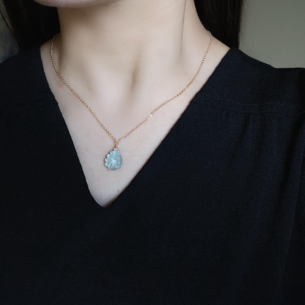 【2way】ラピスラズリ シェル クリスタル  リバーシブル ネックレス 14kgf  誕生日 クリスマス プレゼント | 4枚目