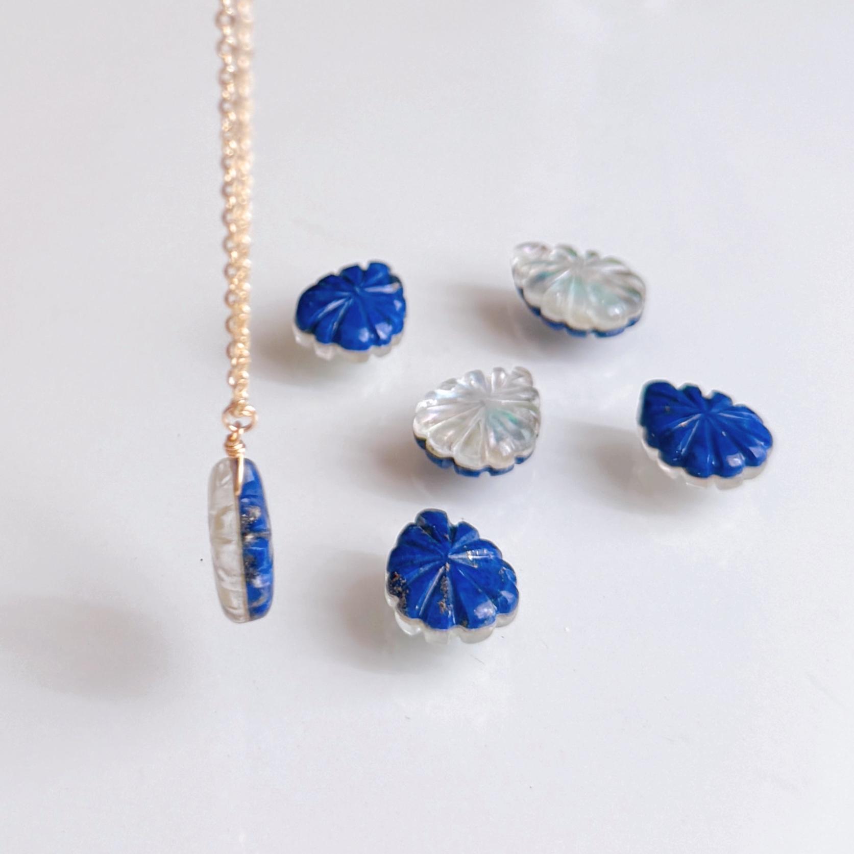 【2way】ラピスラズリ シェル クリスタル  リバーシブル ネックレス 14kgf  誕生日 クリスマス プレゼント | 5枚目