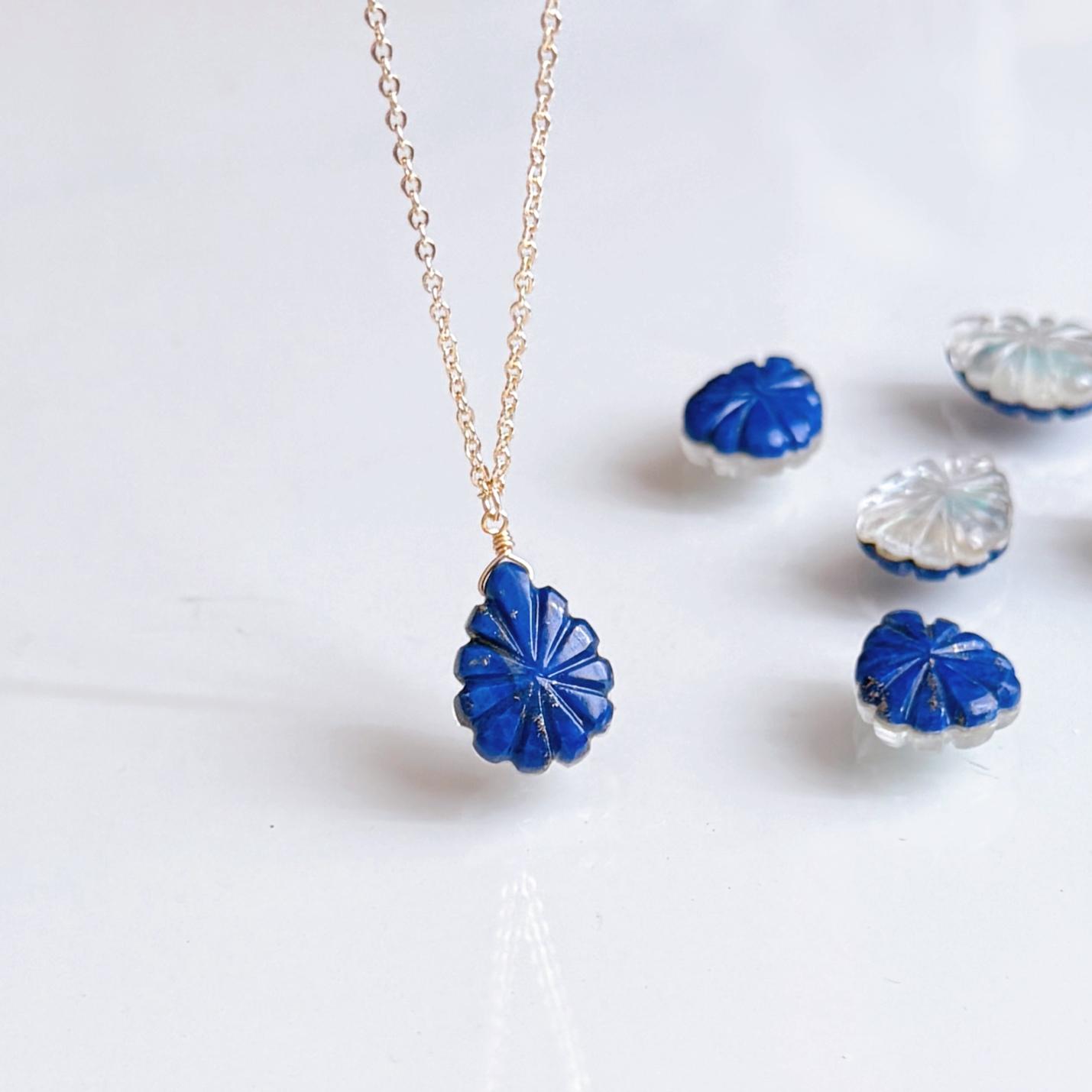 【2way】ラピスラズリ シェル クリスタル  リバーシブル ネックレス 14kgf  誕生日 クリスマス プレゼント | 7枚目