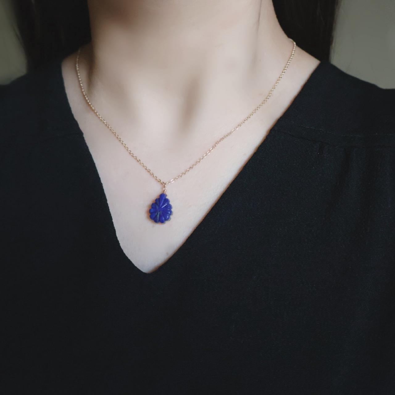 【2way】ラピスラズリ シェル クリスタル  リバーシブル ネックレス 14kgf  誕生日 クリスマス プレゼント | 8枚目