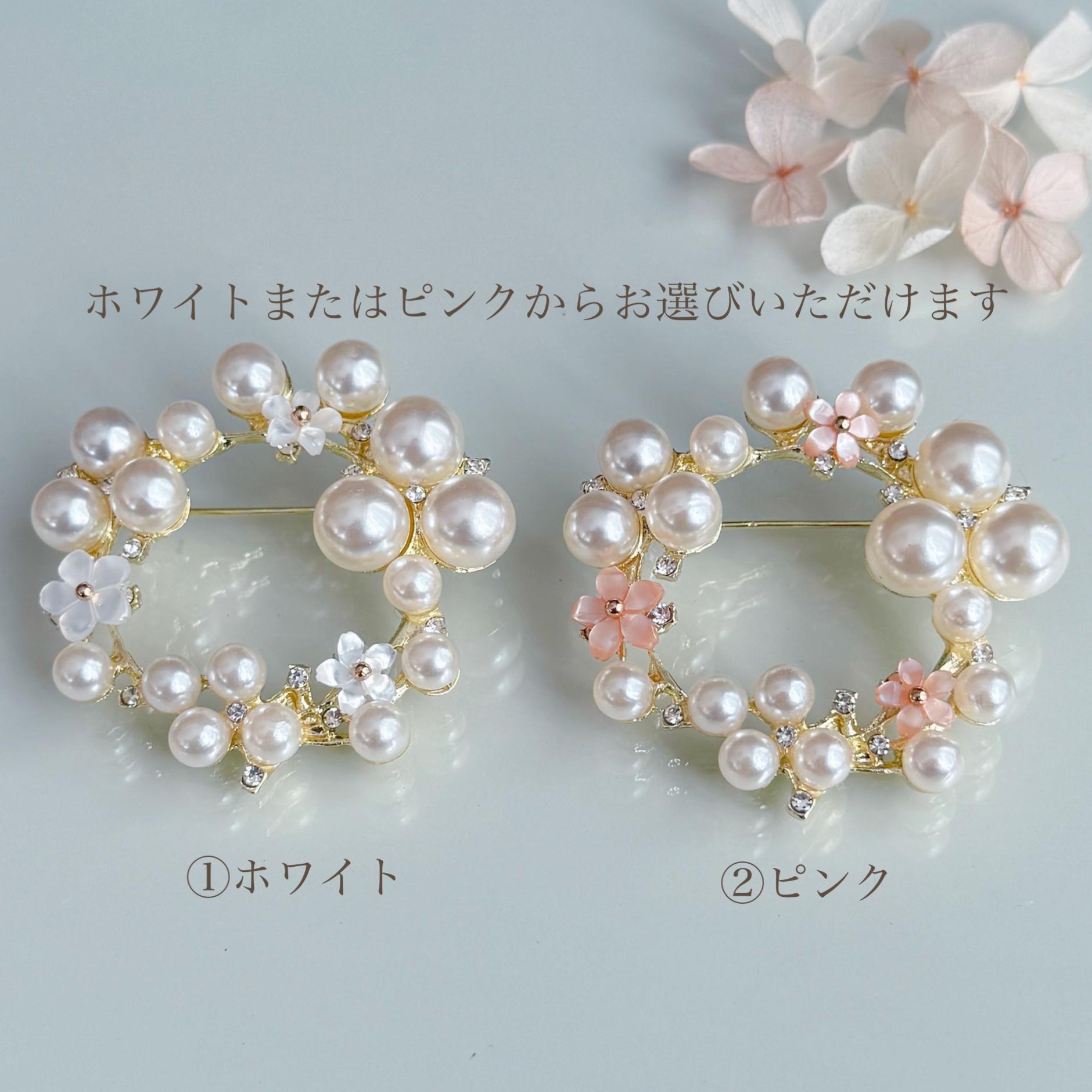 【色が選べる】桜 ブローチ パール シェル サークル フォーマル 入学式 卒業式 母の日 プレゼント ギフト クリスマス | 3枚目