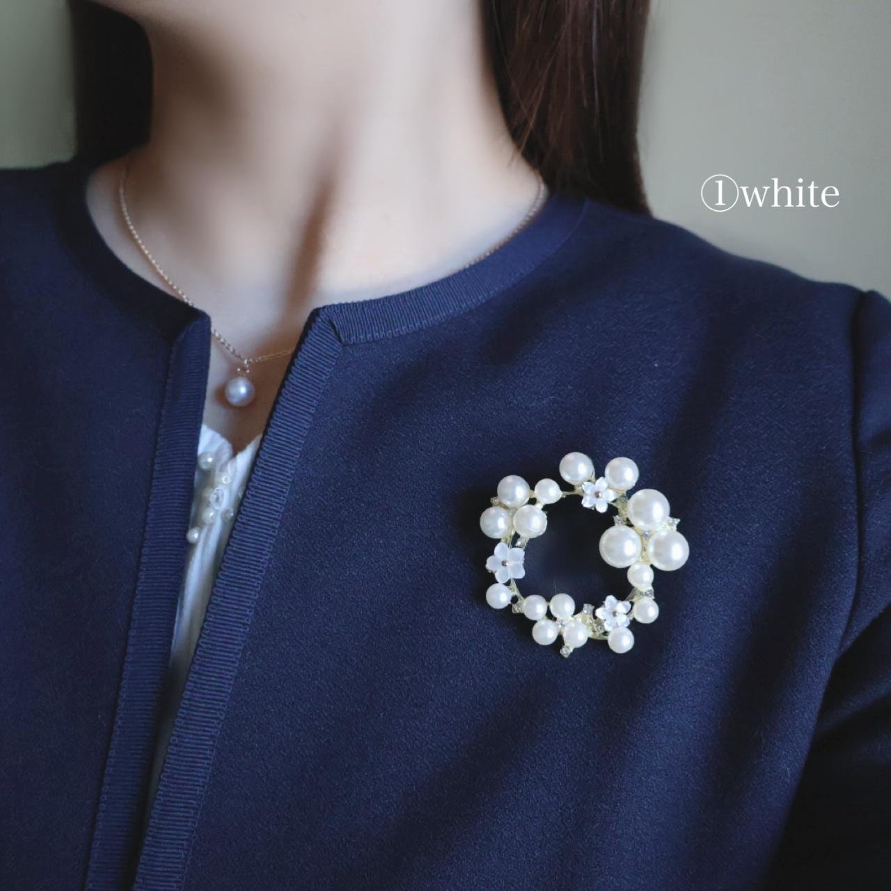 【色が選べる】桜 ブローチ パール シェル サークル フォーマル 入学式 卒業式 母の日 プレゼント ギフト クリスマス | 4枚目