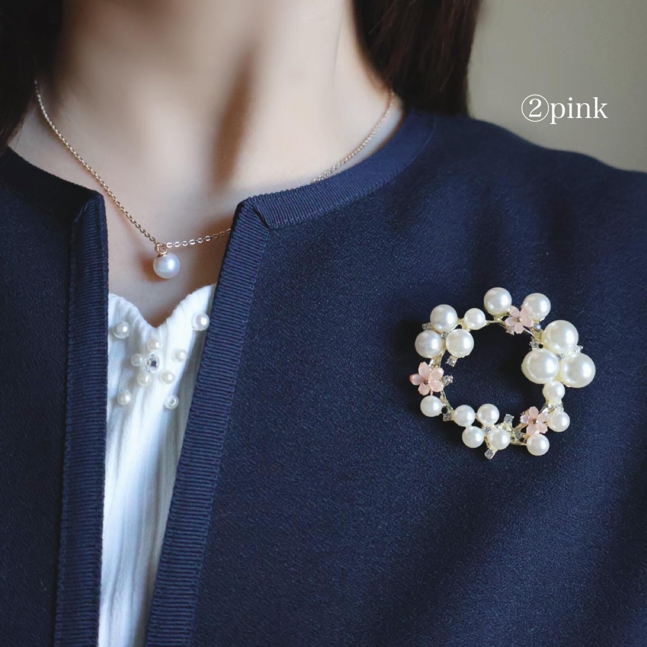 【色が選べる】桜 ブローチ パール シェル サークル フォーマル 入学式 卒業式 母の日 プレゼント ギフト クリスマス | 5枚目