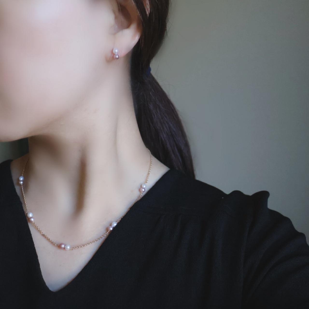 【色が選べる】淡水パール ステーション ネックレス ピンク ホワイト ブルー 14kgf アレルギー フォーマル ギフト | 10枚目