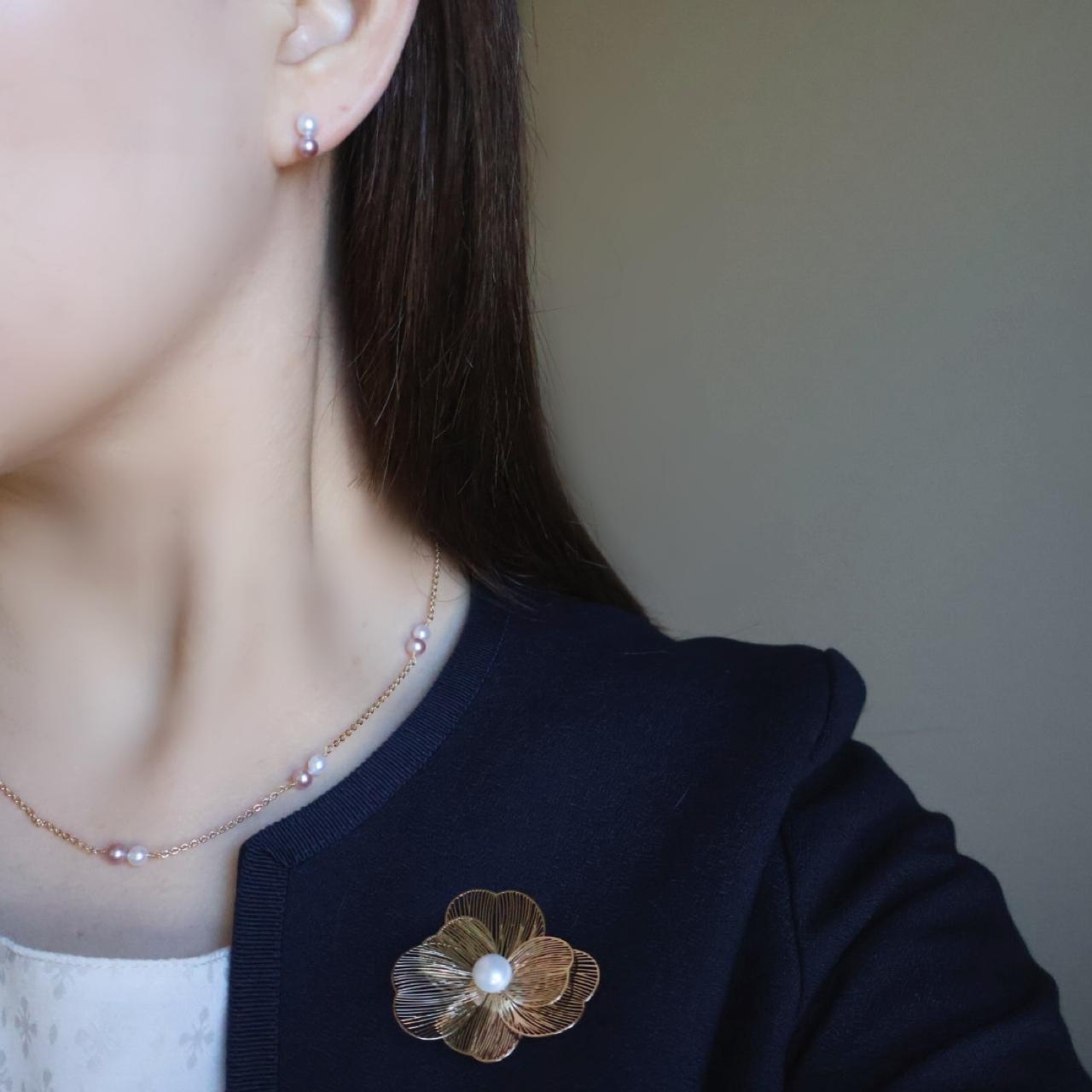 【色が選べる】淡水パール ステーション ネックレス ピンク ホワイト ブルー 14kgf アレルギー フォーマル ギフト | 11枚目