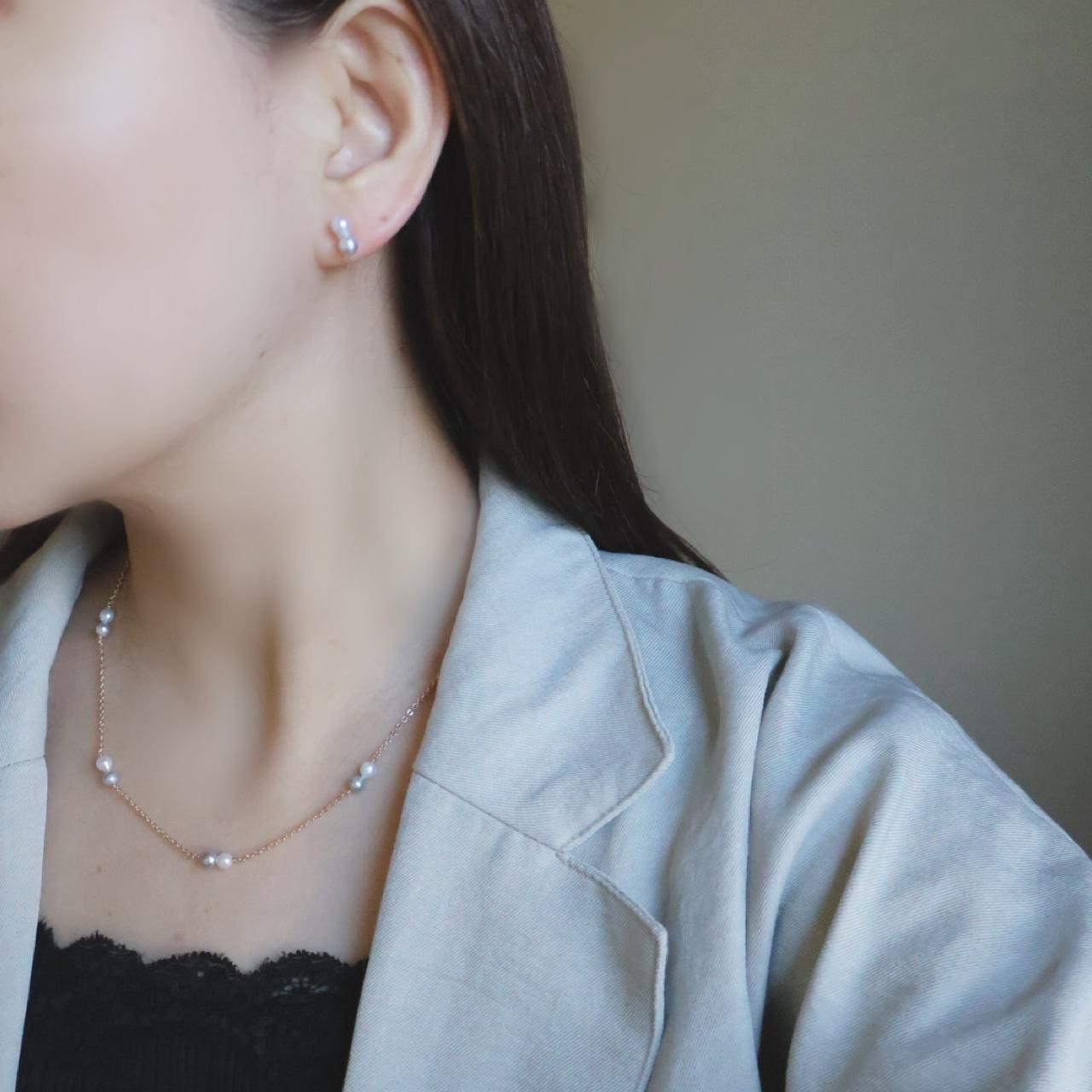 【色が選べる】淡水パール ステーション ネックレス ピンク ホワイト ブルー 14kgf アレルギー フォーマル ギフト | 13枚目