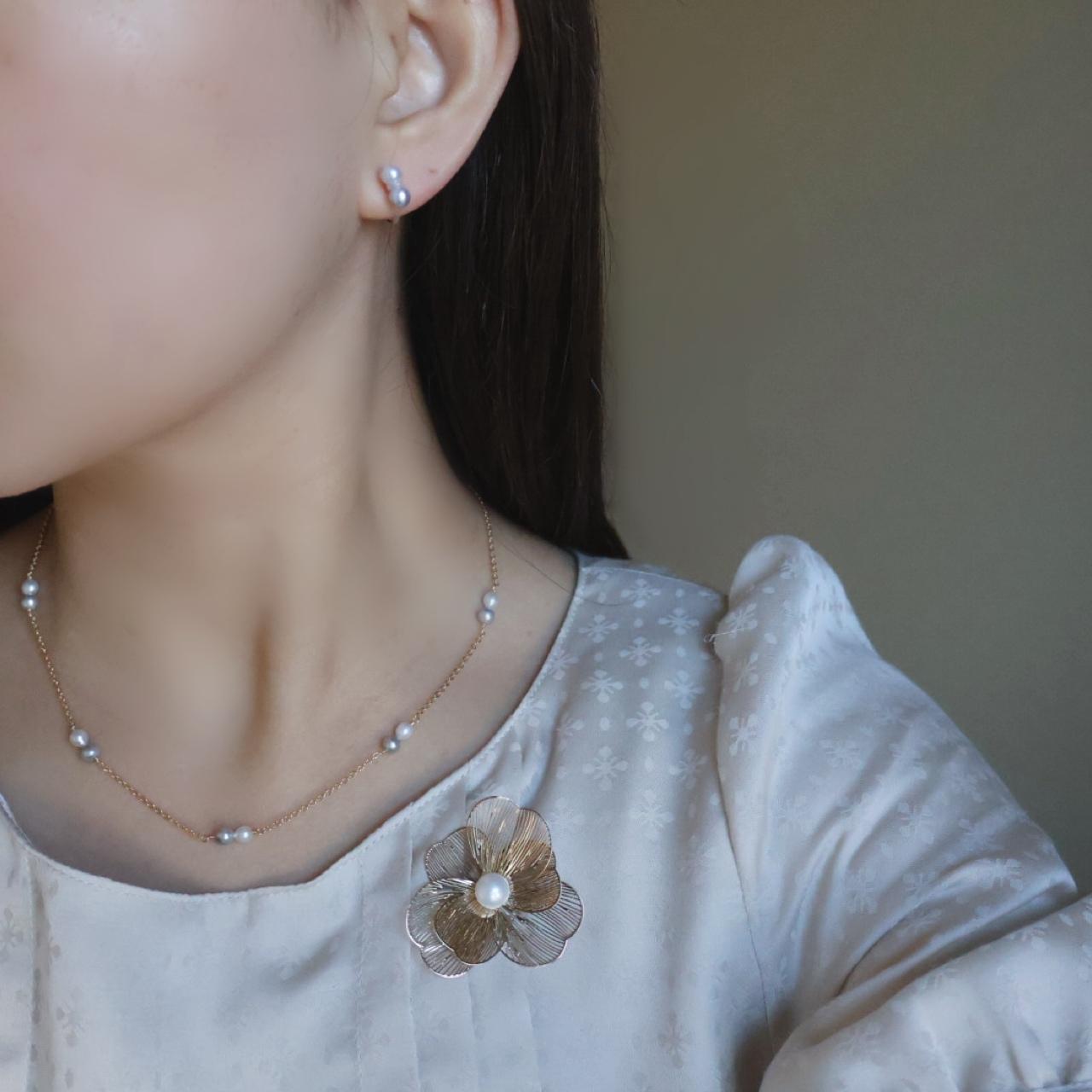 【色が選べる】淡水パール ステーション ネックレス ピンク ホワイト ブルー 14kgf アレルギー フォーマル ギフト | 8枚目