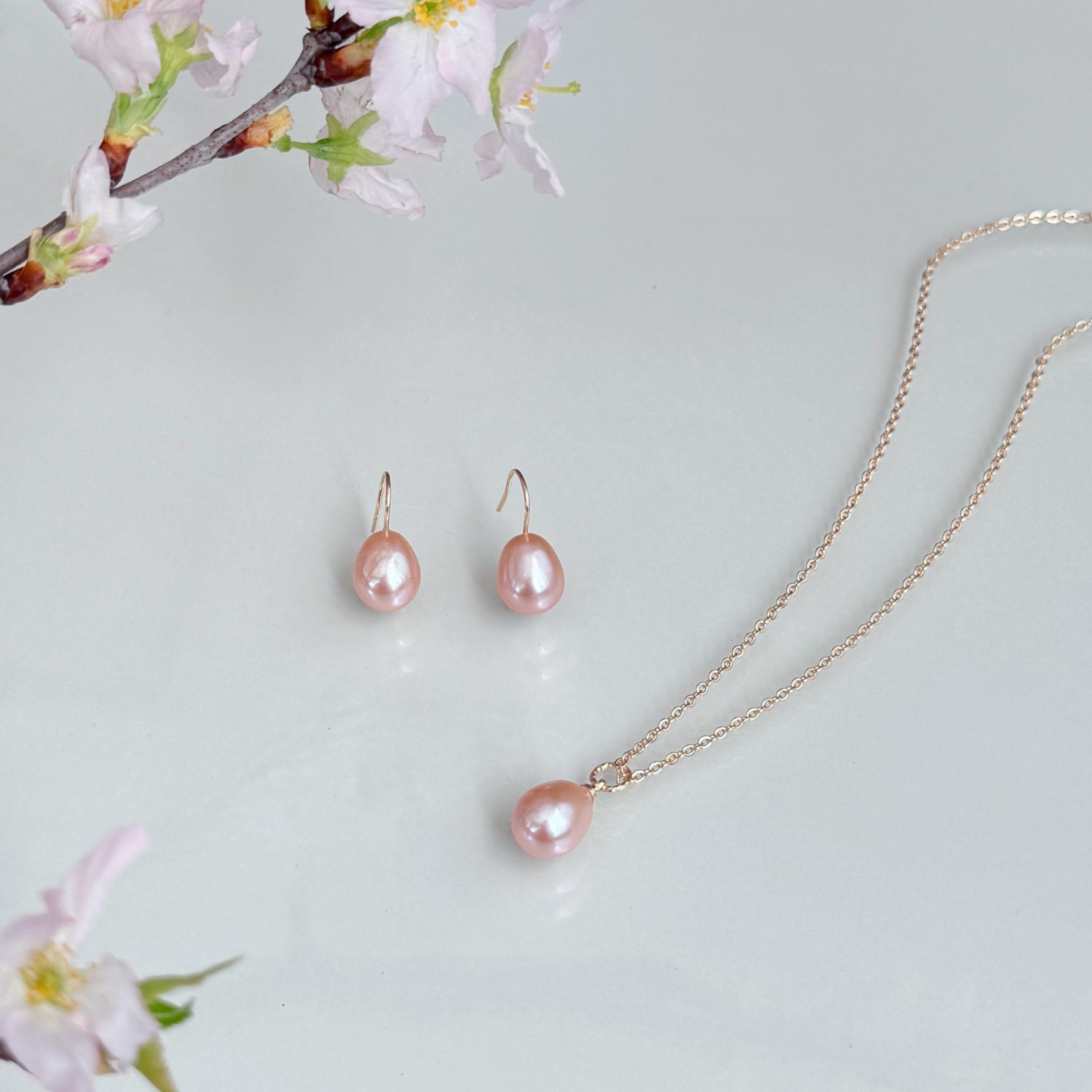人と被らない 桜色 ピンク しずく パール ネックレス 14kgf フォーマル 金属アレルギー プレゼント ギフト 春 | 9枚目