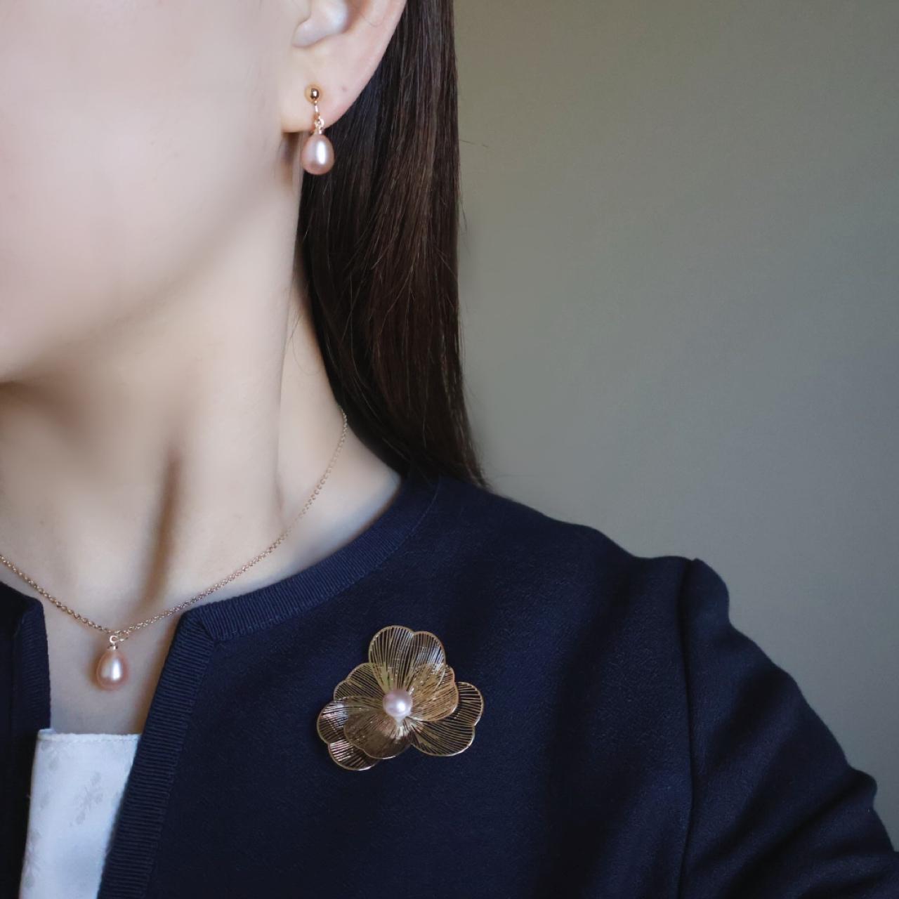 人と被らない 桜色 ピンク しずく 淡水パール ピアス イヤリング フォーマル 金属アレルギー プレゼント ギフト 春 | 6枚目